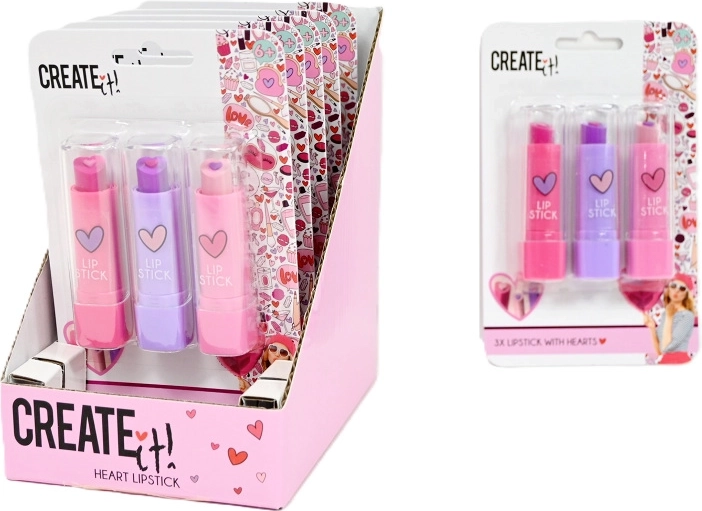 Create It! børnesæt med læbestifter Love – 3 farver