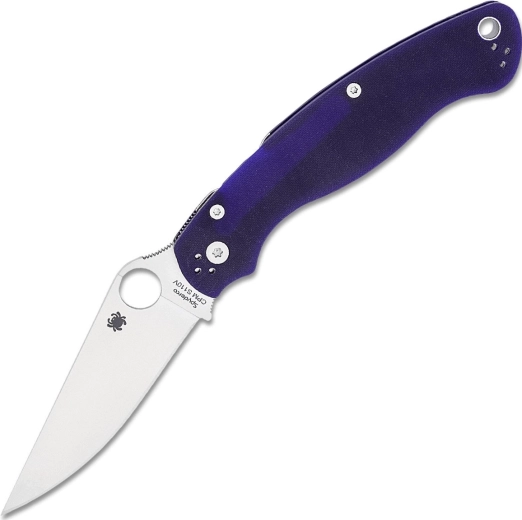 Lommekniv Spyderco Military 2 Mørkeblå, satin klinge, G10