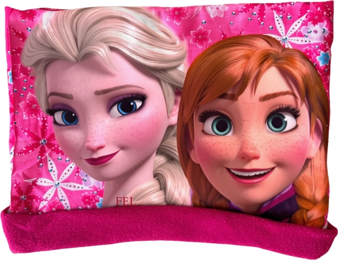 Børnehalstørklæde Frozen Elsa og Anna fuchsiarødt