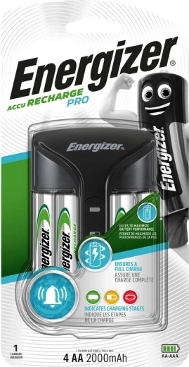 Oplader ENERGIZER Pro med AA-genopladelige batterier