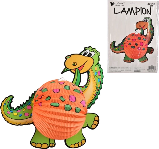 Papirlanterne dinosaur orange 39 × 42 cm