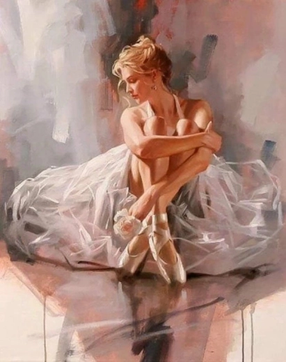 Diamantmaling ballerina 30 × 40 cm