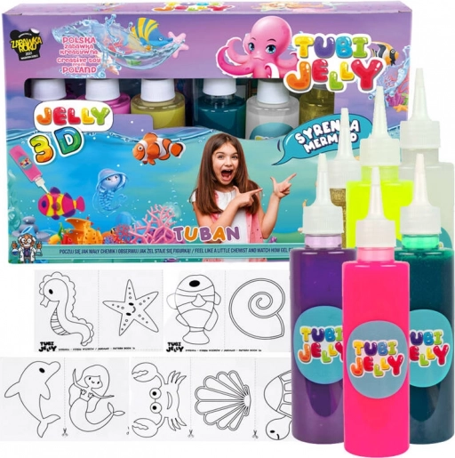 Tuban kreativ sæt Tubi Jelly Havfrue 6 farver gel figurer