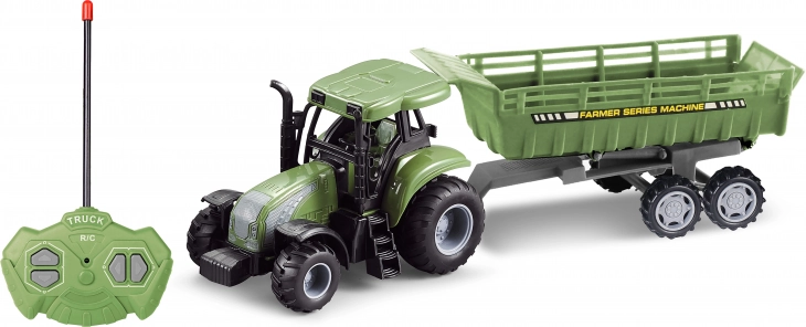 Traktor med trailer med fjernbetjening 37 cm