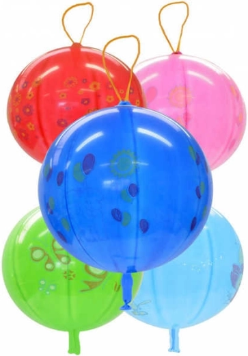 Gemar oppustelig punch ball-balllon med print og elastik 45 cm - 1 stk.