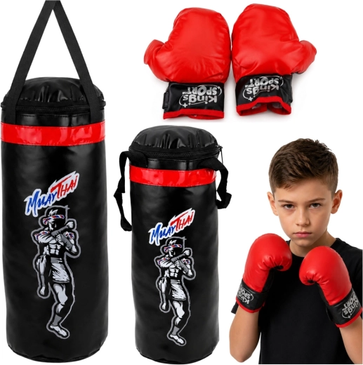 Børne-boksesæt Muay Thai med sandsæk og handsker 40 × 14 cm