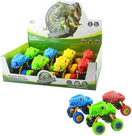 Terrængående Dino-bil med store hjul og friktionsmotor - 1 stk.