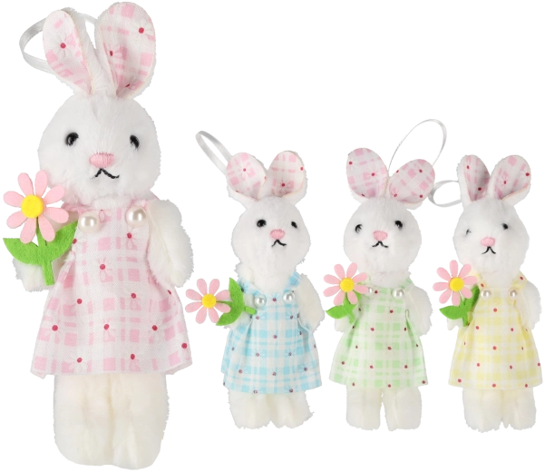 Påskeophæng dekoration kanin med blomst