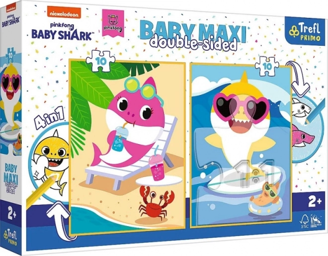 Børnepuslespil Baby Shark 2x10 brikker Glædens hajdag