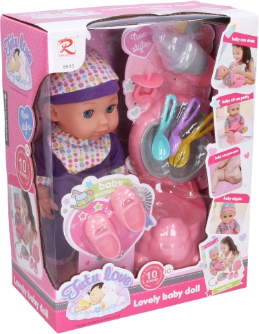 Babydukke med lyde og tisse-funktion 30 cm
