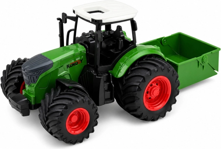 Traktor med påmonterbar spreder