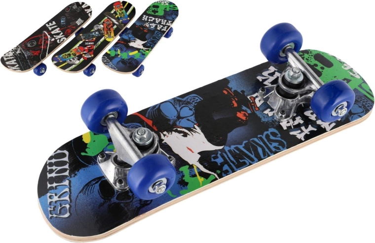 Træskateboard 43 cm - 1 stk.