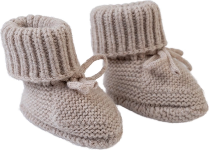 Lodger strikkede merino futter beige 6–12 måneder - 1 stk.