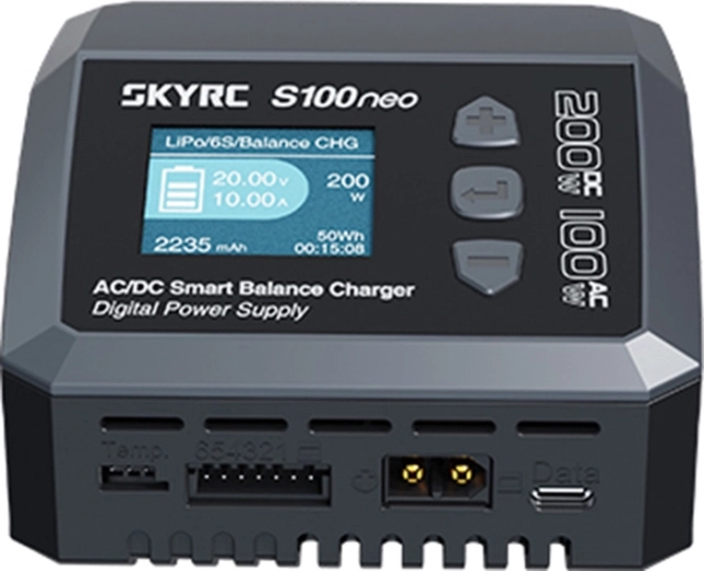 Effekt op til 200 W fra DC og 100 W fra AC