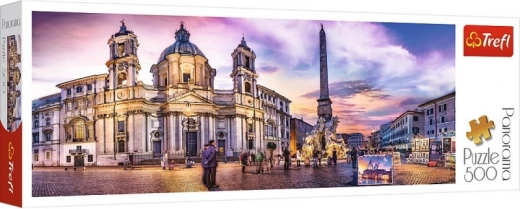 Puslespil 500 brikker panorama - Piazza Navona, Rom