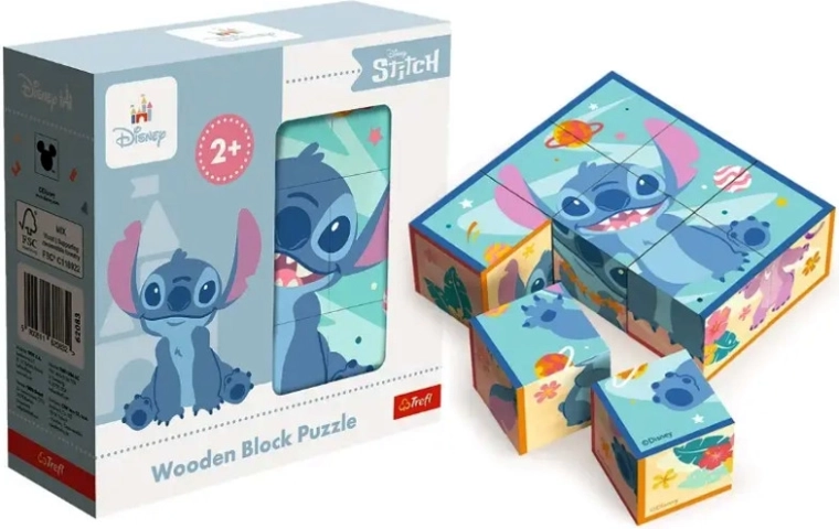 Træ-puslespilsklodser Lilo & Stitch