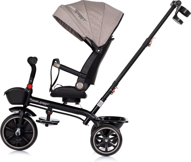 Kaleche med solskærm og praktiske opbevaringskurve