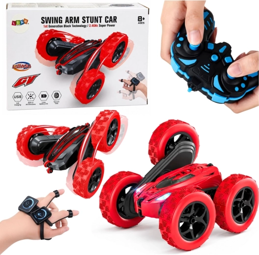 Stunta RC-bil med gestusstyring 360° rød