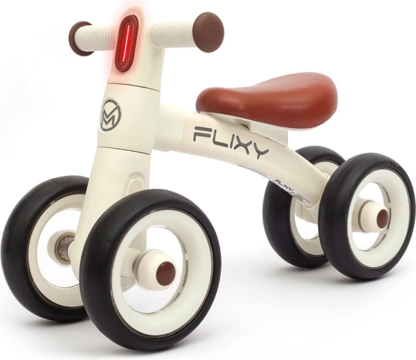 Løbecykel til børn med LED-lys Milly Mally FLIXY – cremefarvet