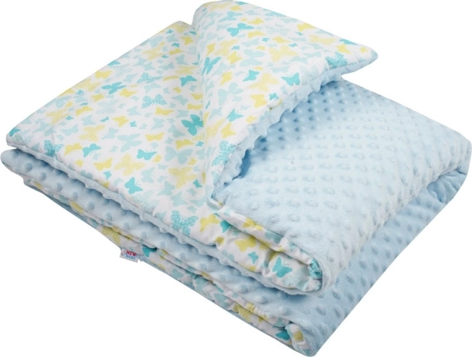 Babytæppe af minky med fyld New Baby blå 80 × 102 cm