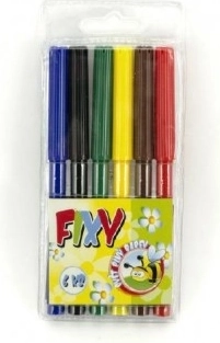 Sæt farvede tuscher Wiky 6 stk.