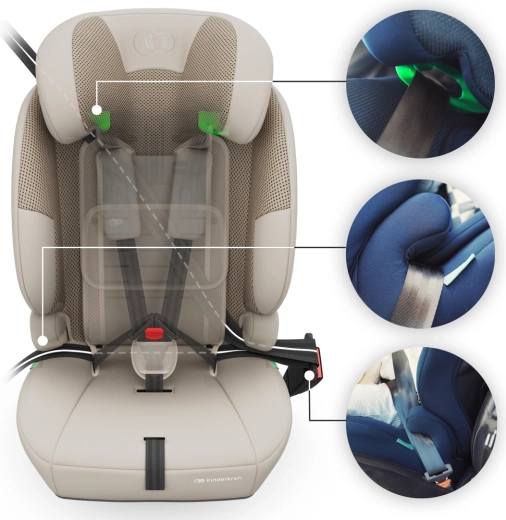 Nem installation uden ISOFIX takket være 3-punkts sikkerhedssele