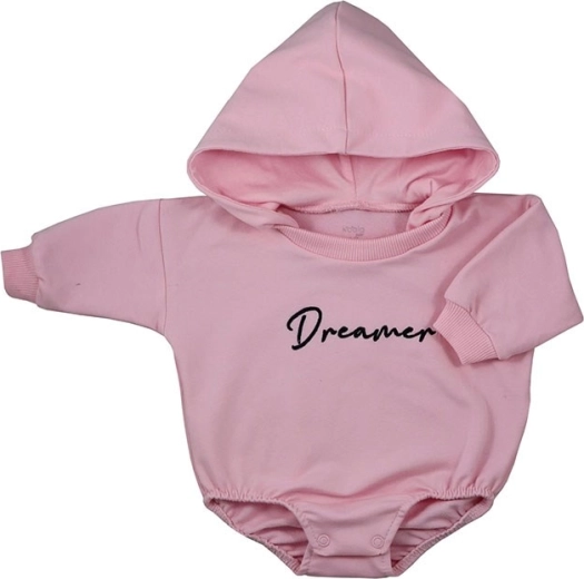 Baby baggy body med hætte KOALA Dreamer – lyserød