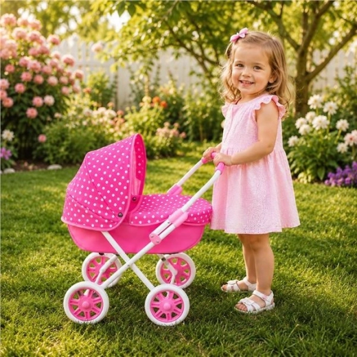 Dukkevogn New Baby Anička – lyserød