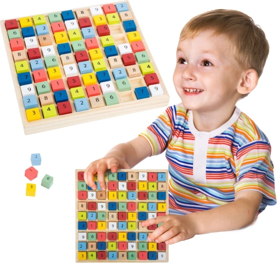 Small Foot træ-sudoku med farvede klodser