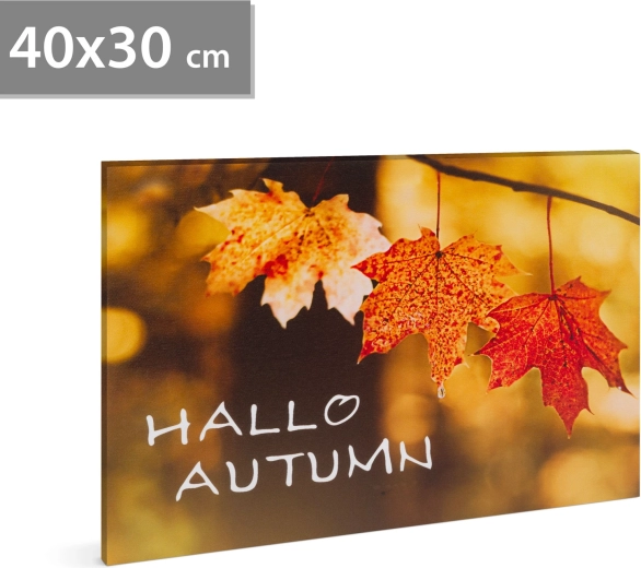 LED-billede Hello autumn 40 × 30 cm