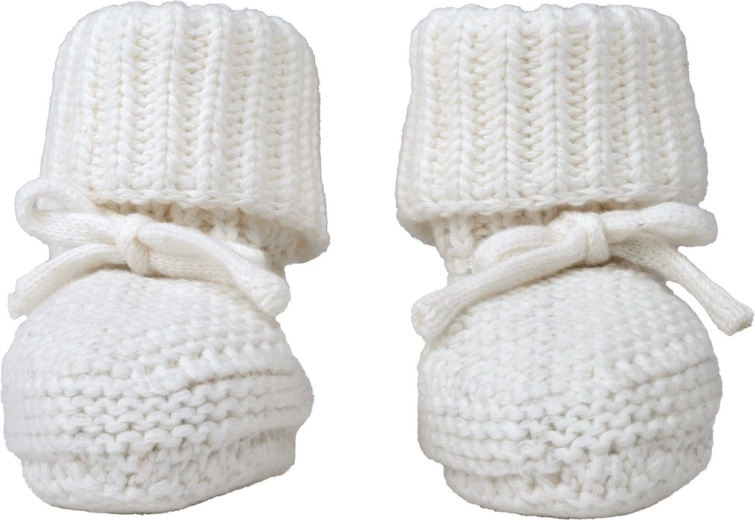 Lodger strikkede babysko slipper knit cloud dancer 0–6 måneder