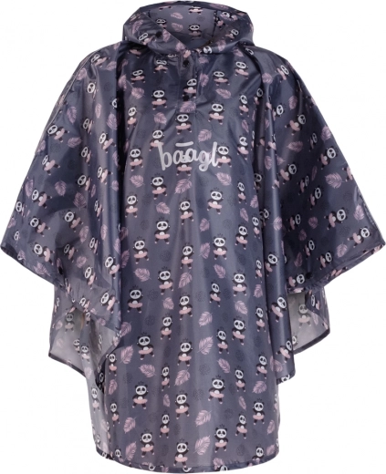 børne regnslag-poncho panda baagl xs (90–110 cm)