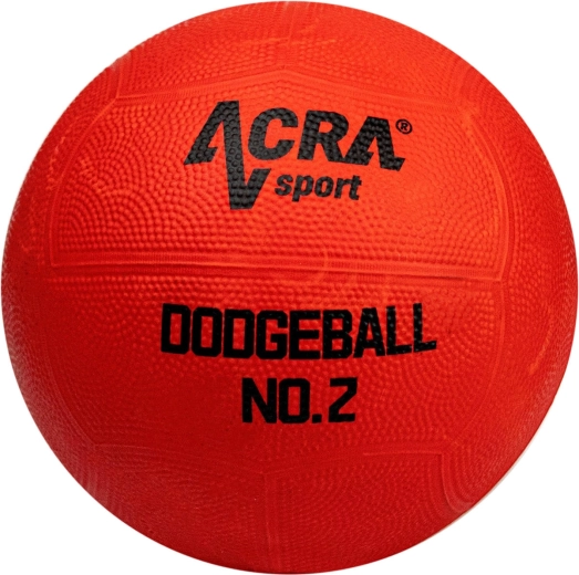 Acra gummibold til høvdingebold (rubber dodgeball) rød, størrelse 2