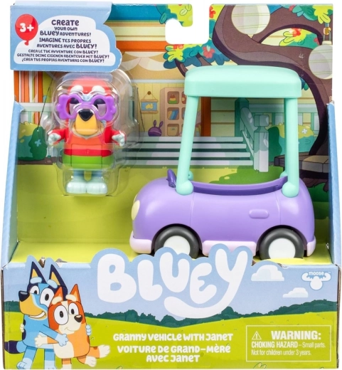 BLUEY figursæt – bedstemors bil og Janet