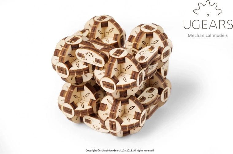 Ugears 3D mekanisk træpuslespil Flexi-kube
