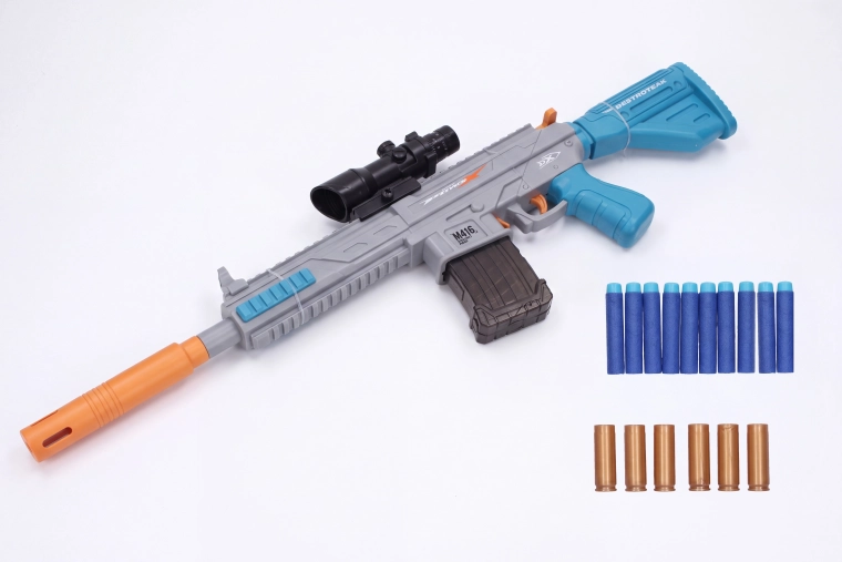 Pioneer M416-legetøjsgevær med skumpatroner og hylstre
