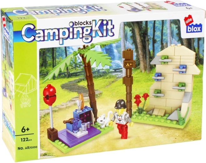 Camping-byggesæt – klatrevæg og minifigur, 122 dele