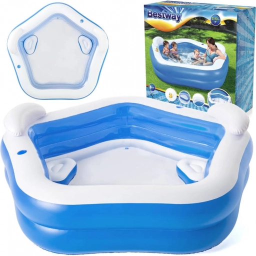 Familieoppustelig pool Bestway 213 x 206 x 69 cm