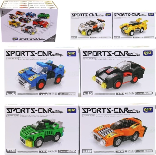 Byggesæt af sportsbiler – mini modeller i displayboks (16 stk)