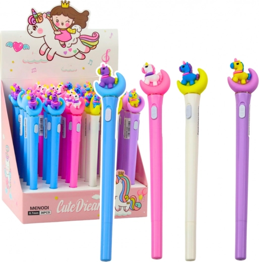 Lysende kuglepen Enhjørning på månen med blå blæk 0,7 mm