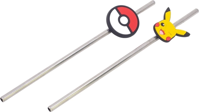 Stor sæt med rustfri stål-sugerør Pokémon metal meltdown (2 stk.)
