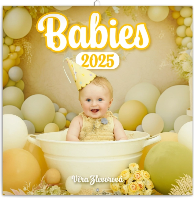 Væg-noteskalender Babies 2025 – Věra Zlevorová, 30 × 30 cm