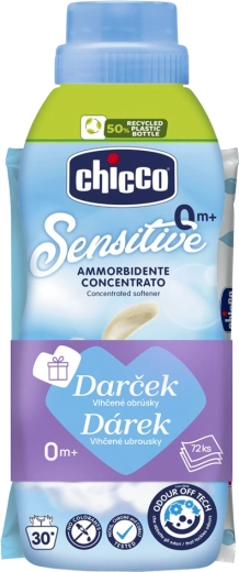 Chicco skyllemiddel Baby Sensitive Sweet Powder 750 ml + vådservietter 72 stk gratis