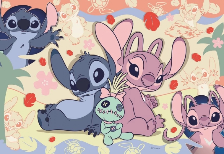 Ravensburger puslespil Disney Stitch med Angel 35 brikker