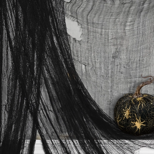 Sort dekorationsophæng i tekstil til Halloween 180 × 75 cm
