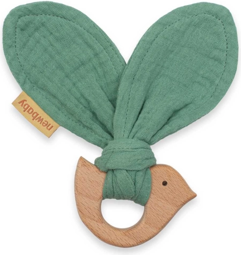 Babybidering med fugl New Baby Bird mint