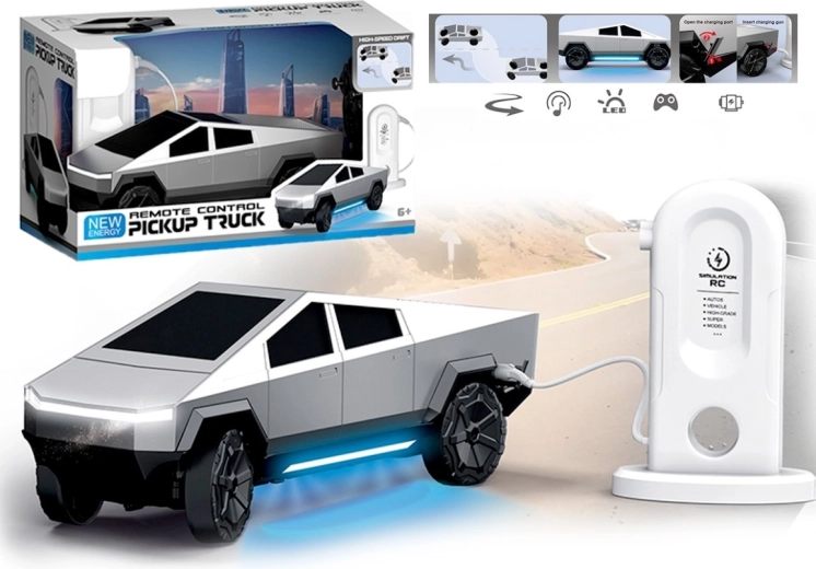 Futuristisk RC-bil med ladestation