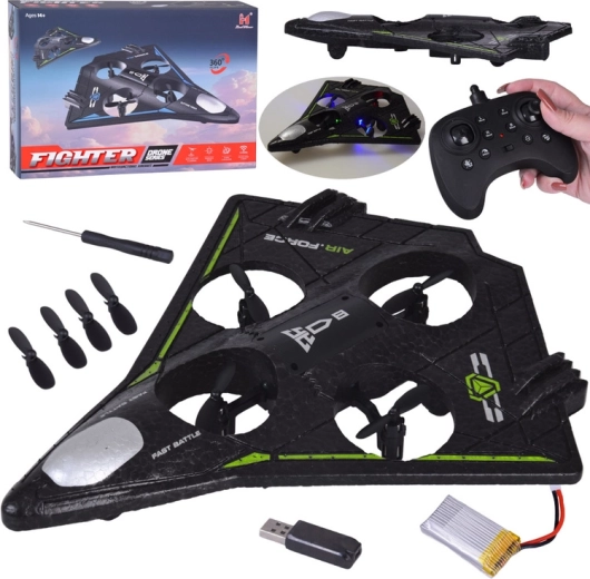 RC-drone med propelbeskyttelse og LED-effekter, 360° tricks