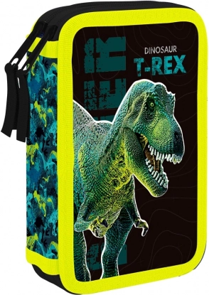 Dobbeltetui skolepenalhus Premium Dinosaur