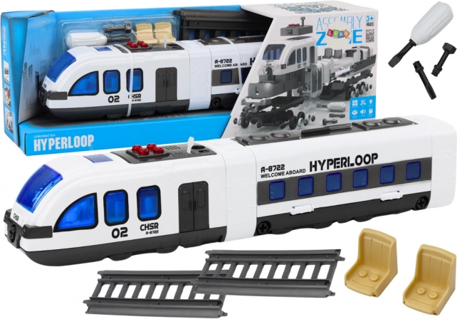 Passagertog DIY med lyde og lys – byggesæt med monteringsskinner